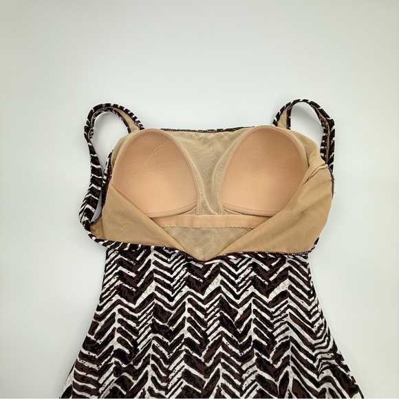 GOTTEX Brown and White Patterned One Piece Swimsuit size 14 women’s - Picture 3 of 9